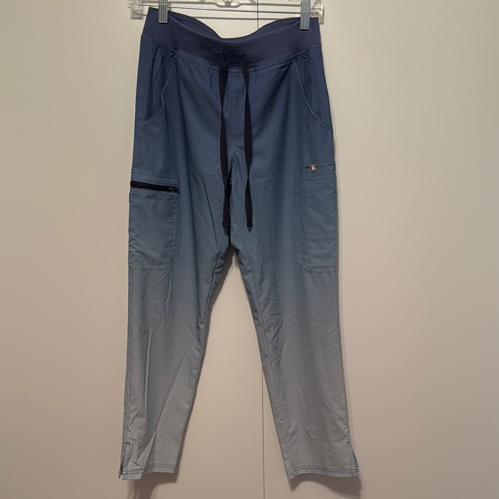 Figs Ombre Blue Scrub Cargo Pants